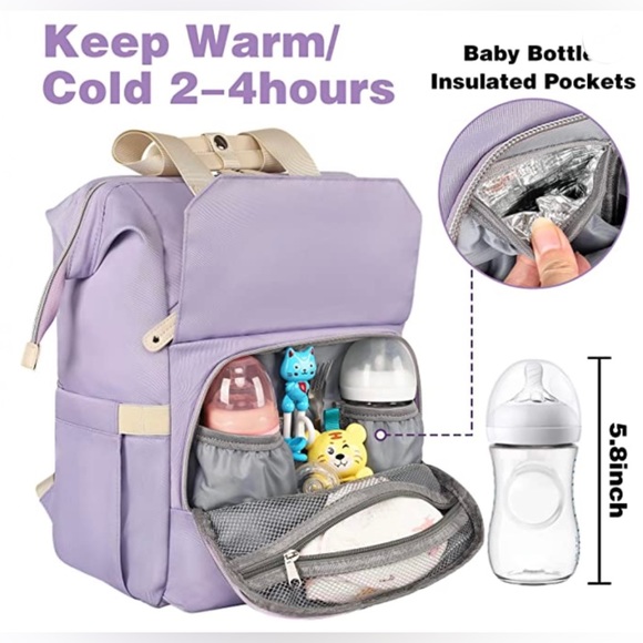 Multifunctional Travel Backpack Diaper Bag Carry On Pockets Purse Tote USB Port - Picture 8 of 9